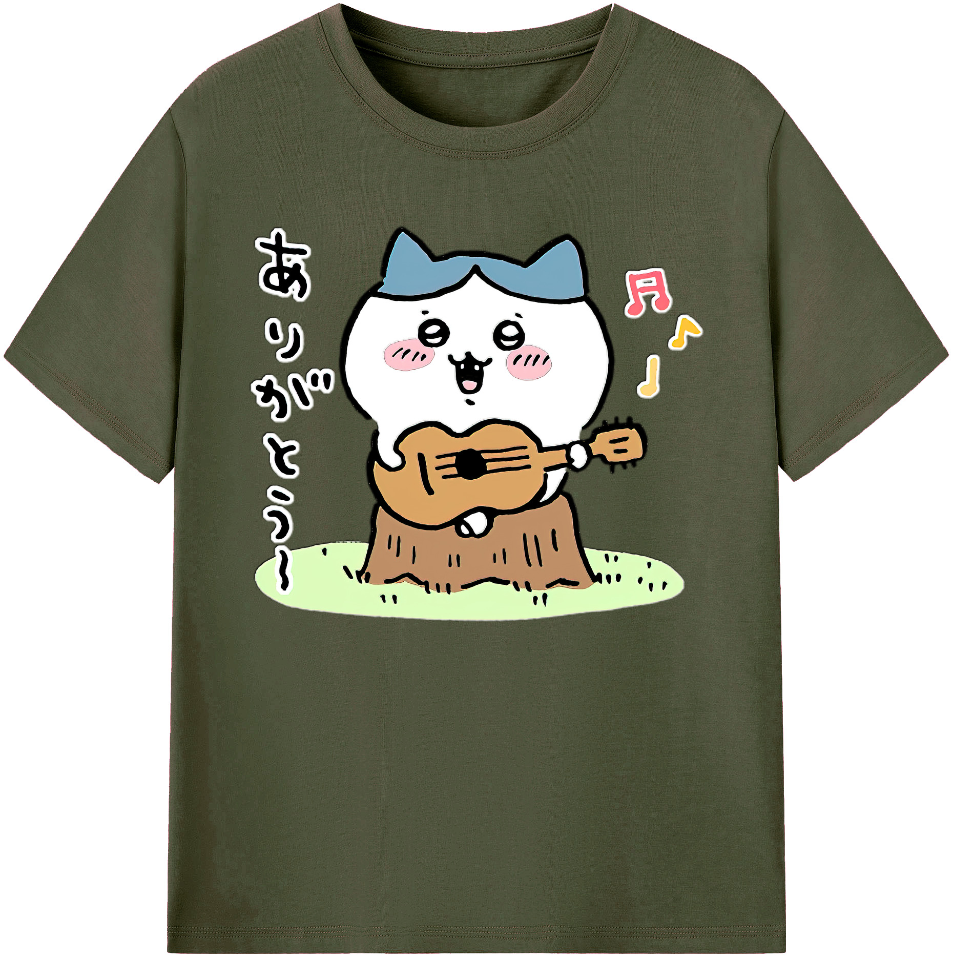 （画像用） ちいかわ ハチワレ Chii-kawa hachiware 綿100％ メンズ半袖Tシャツ｜肌触りやわらか＆通気性